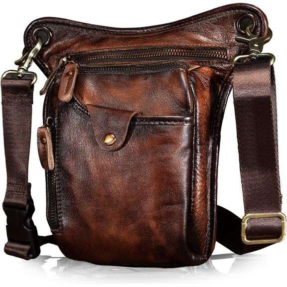 Genuine Leather Outdoor Waist and Thigh Bag