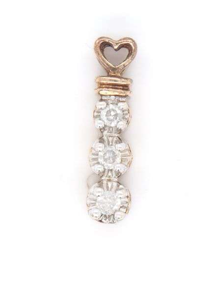 10kt Yellow gold diamond bar pendant