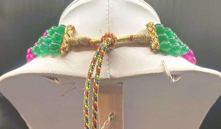 Dazzling Huge 654 Cttw Mined From The Earth 3 Strand Natural Ruby and Emerald Necklace.