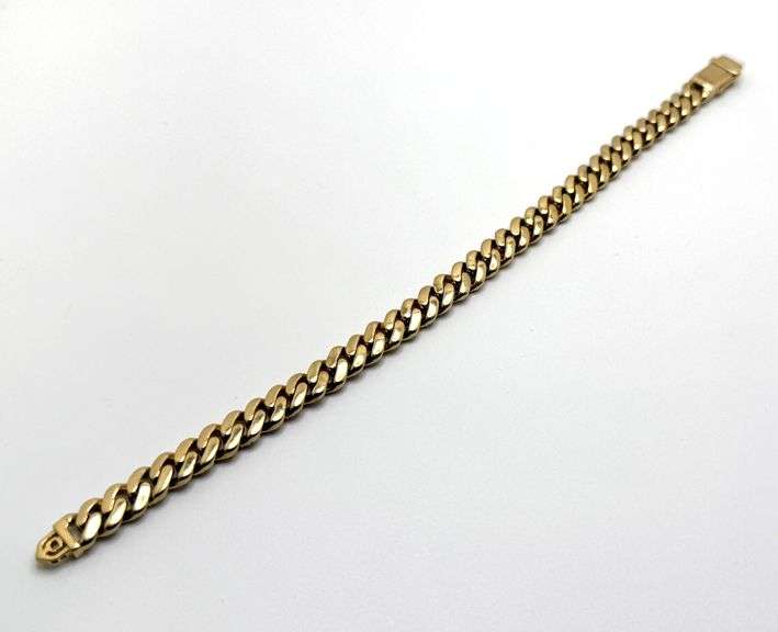10k Gold Diamond Curb Chain Bracelet