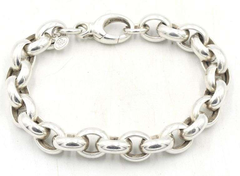 Italian 925 sterling silver Rolo bracelet