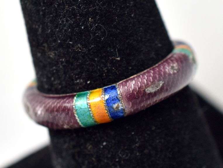 Multicolored Band Ring in Sterling Silver 2.2grams Size 6 3/4