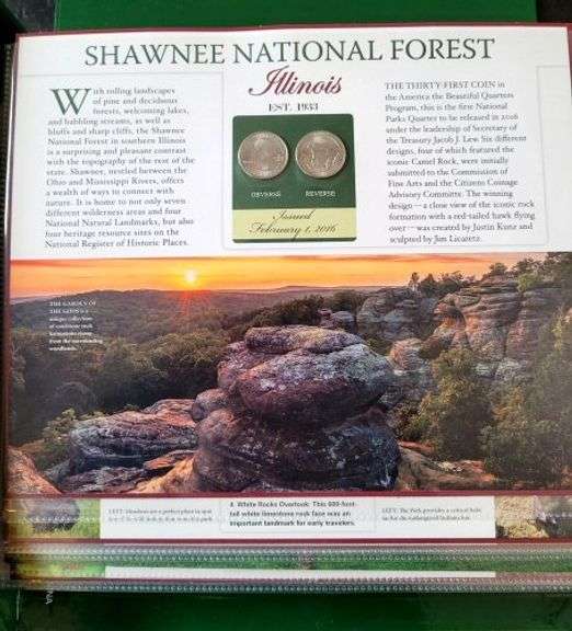 Uncirculated Album of National Parks Quarters in Custom Display: 2016-2021