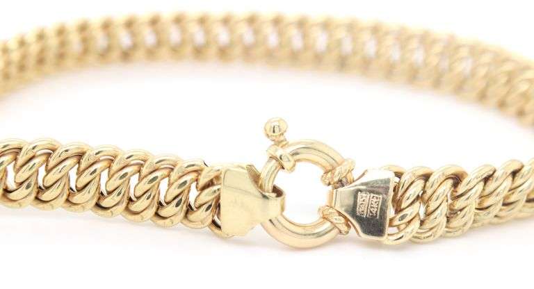 Smooth 14K YG Italian Made Bracelet