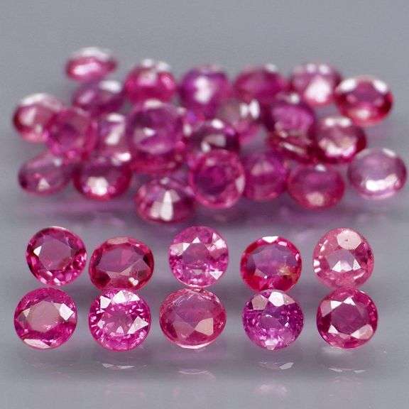 Top tier 3.87ct 35 piece round cut Ruby set