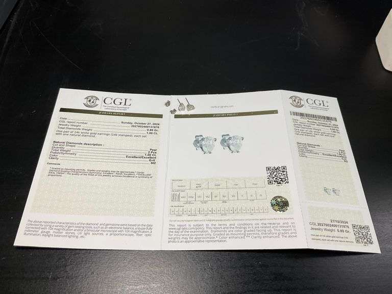 CERTIFIED 14K WHITE GOLD DIAMOND STUDS