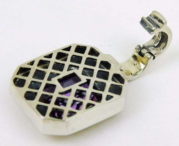 Sterling & 14K Gold Amethyst Enhancer Pendant