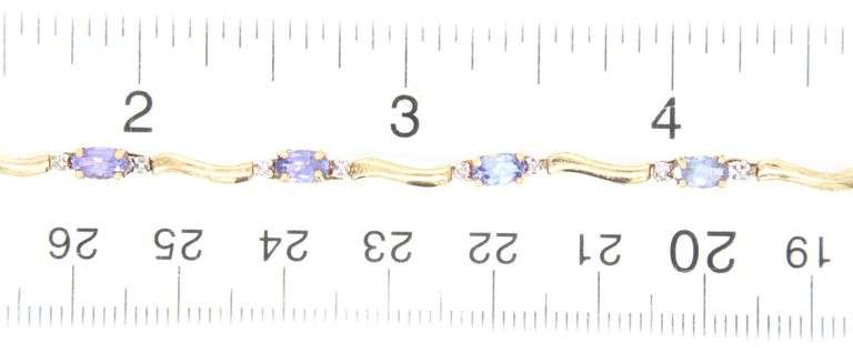 10kt Yellow gold Tanzanite link bracelet