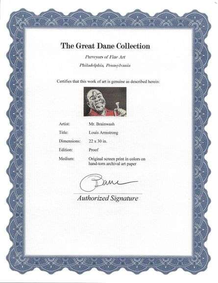 Rare Mr. Brainwash Proof of Louis Artmstrong