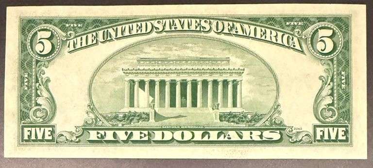 Choice AU 1953 $5 Star Silver Certificate.