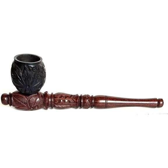 Carved Wooden Tobacco Pipe