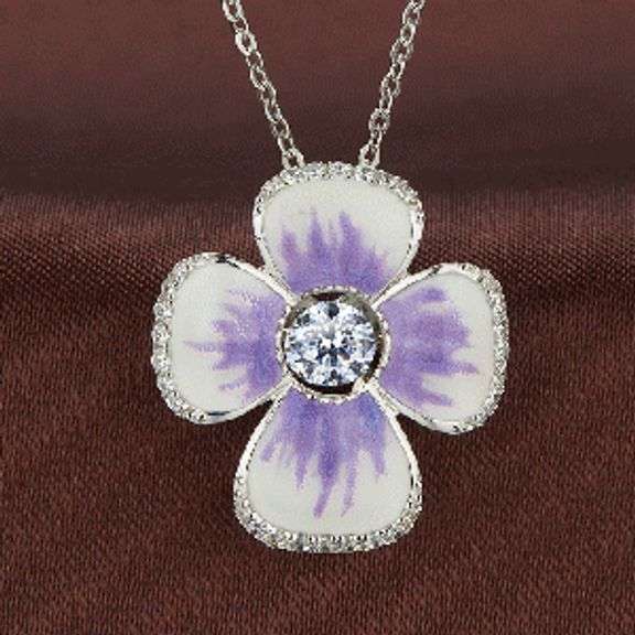 Beautiful Enamel center dancing stone Necklace
