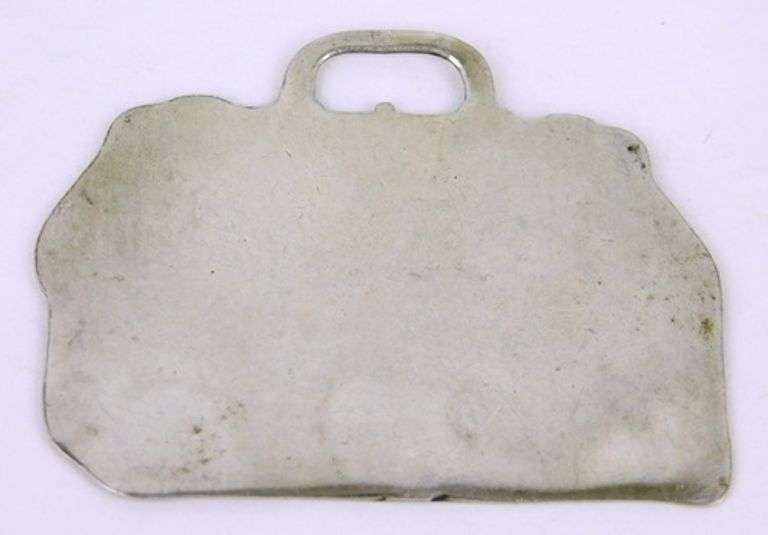 Antique Sterling Figural Luggage Tag