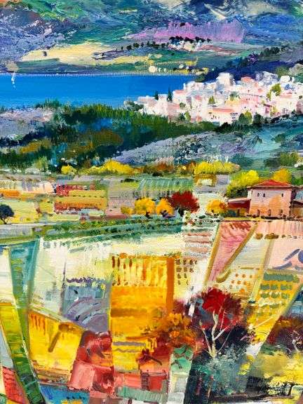 Beautiful Colorful Abstract Acrylic Cityscape