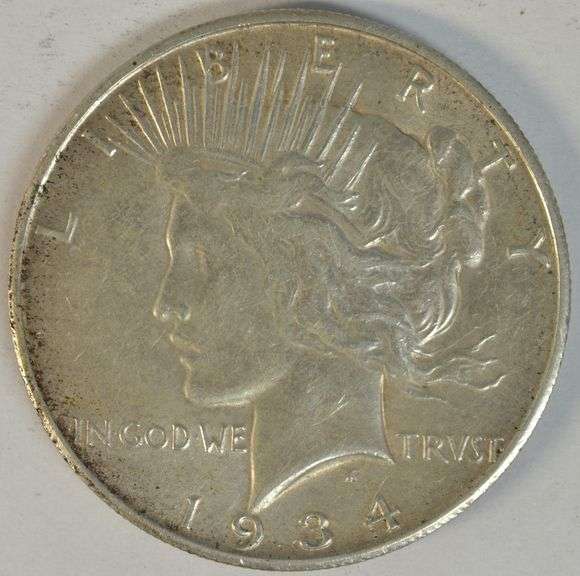 Rare 1934-S Peace Silver Dollar in AU, fully struck
