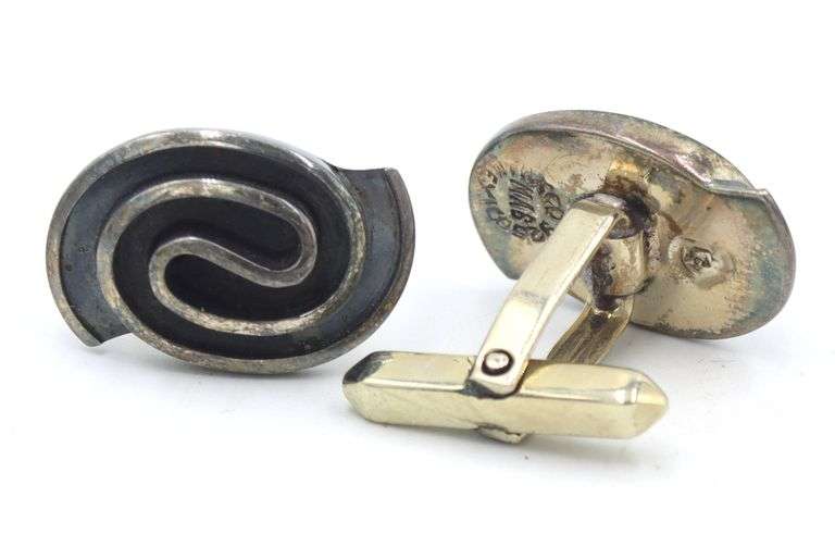 Vintage 925 sterling silver cufflinks and tie clip