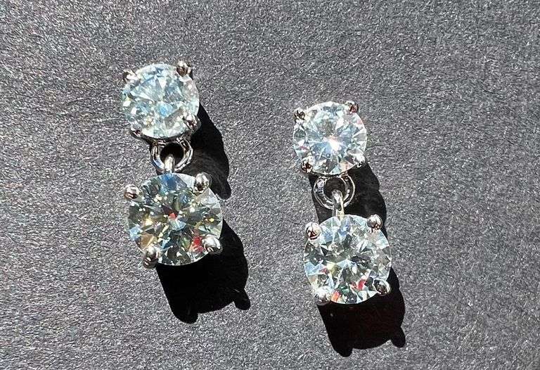 Sparkling 3.25 Cttw White E-F Fire Moissanite Drop Earrings