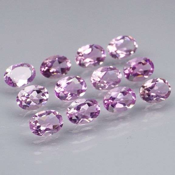 Glittering 8.44ct 7x5mm real Brazilian Amethyst set