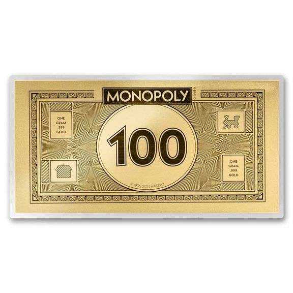 Monopoly 1 Gram Gold Foil Note, Limited Edition
