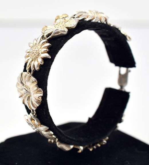 Flower Link Bracelet in Sterling Silver 28grams