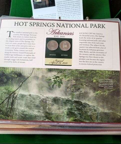 Uncirculated Album of National Parks Quarters in Custom Display: 2010-2015