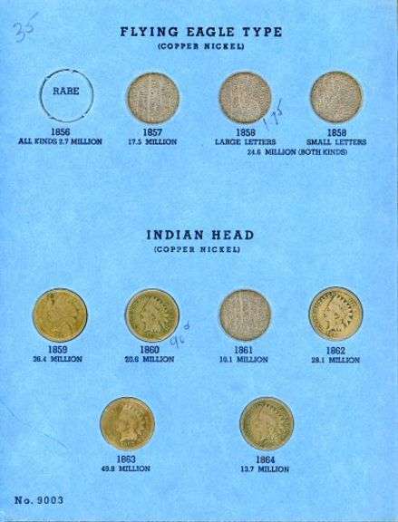 42 Different Indian Head Cents in Album