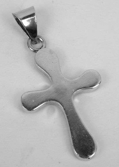 Free Form Sterling Silver Cross Pendant