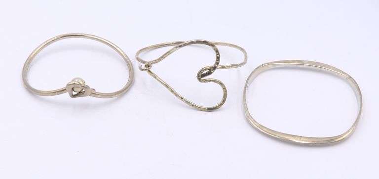 Vintage Lot of 3 Sterling Silver Bangles