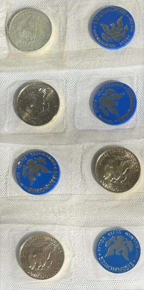 1971-1974 Blue Pack Silver Ike Dollars