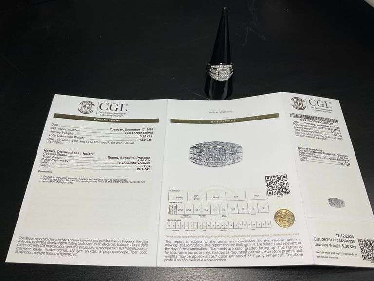 CERTIFIED BRAND NEW 14K WHITE GOLD DIAMOND RING