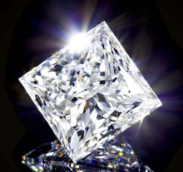 Huge Rare 10 Ct VVs1 Princess Cut White E-F Fire Moissanite Solitaire
