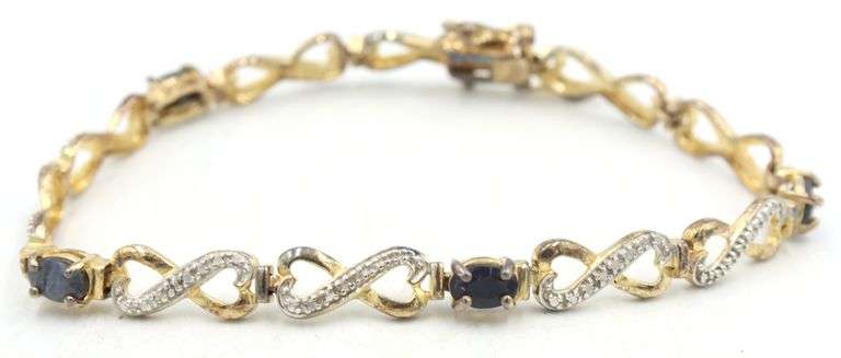 925 Sterling silver infinity link cubic zirconia bracelet