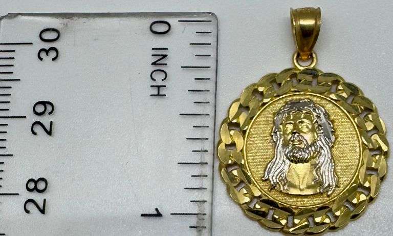 10K Yellow Gold Jesus Pendant