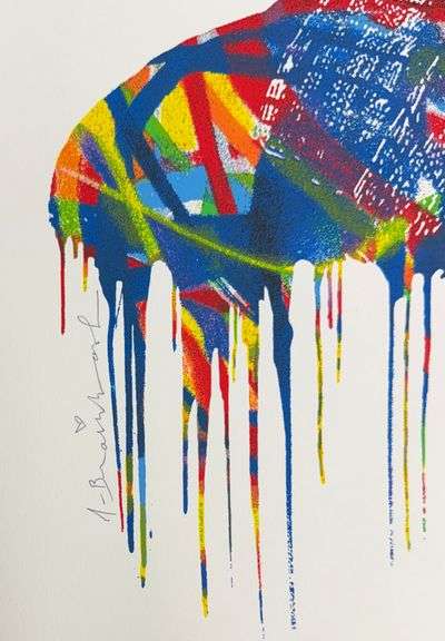 Highly Collectible Mr. Brainwash Charlie Chaplin Screenprint Signed With Thumbprint