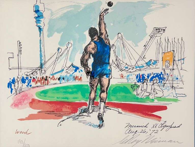 Highly Collectible Hand Signed LeRoy Neiman Olympics Serigraph