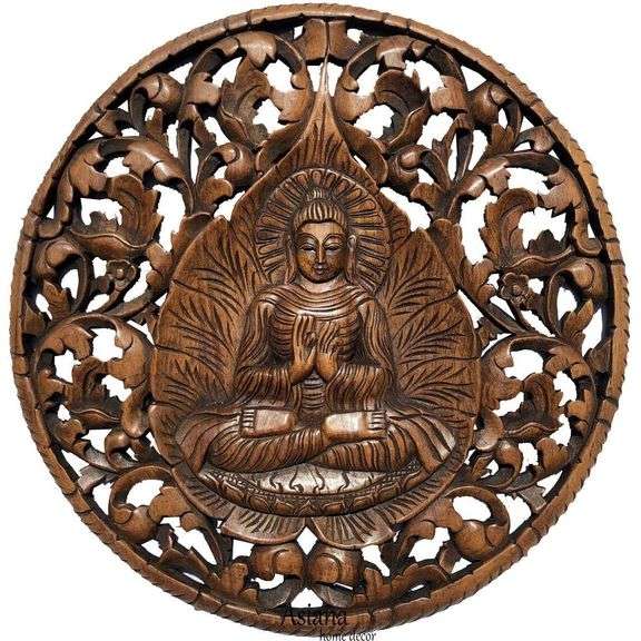 24-Inch Hand-Carved Teak Wood Buddha from Thailand