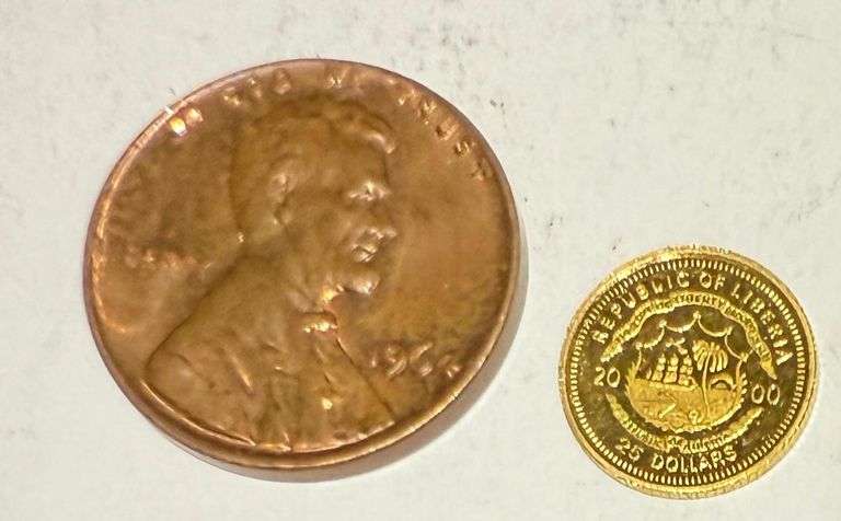 2000 Liberia  .9999 Gold Proof G Washington $25 Coin