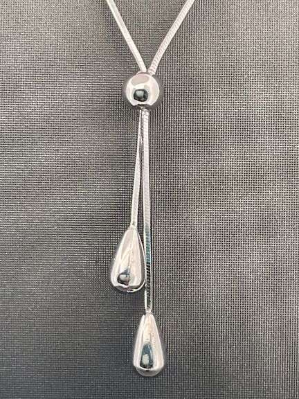 BRAND NEW 14K WHITE GOLD BEAD BALL NECKLACE