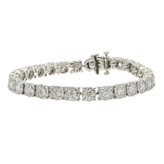 6 Ct Natural White Diamond in 18K (750) White Gold Tennis Bracelet
