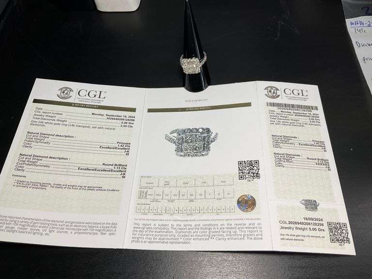 CERTIFIED 14K WHITE GOLD DIAMOND RING