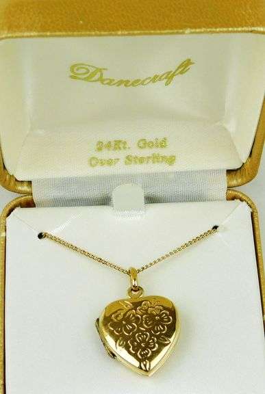 Vintage Danecraft Sterling Vermeil Heart Locket