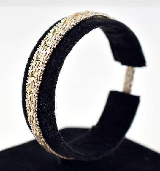 Braided Link Bracelet in Sterling Silver 13grams