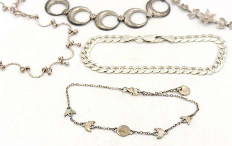 Group lot of 7 Vintage 925 sterling silver bracelets
