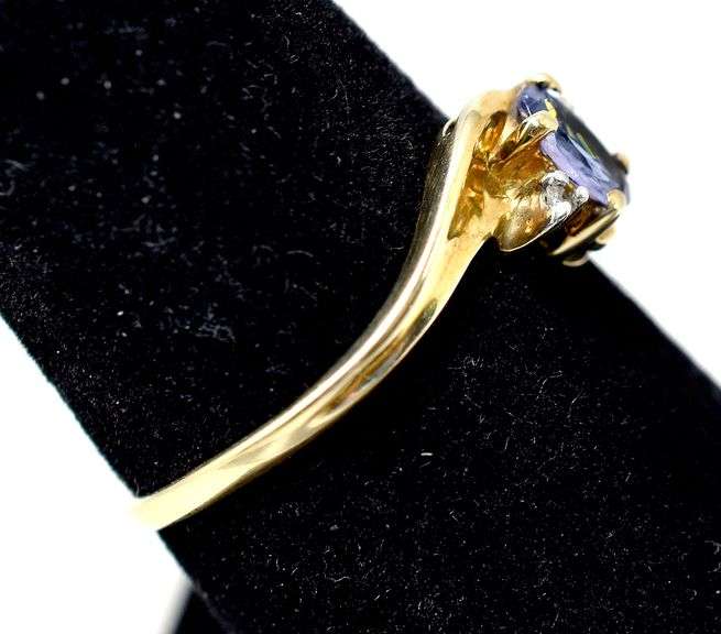 Incredible Purple Gemstone Ring in 10K Yellow Gold