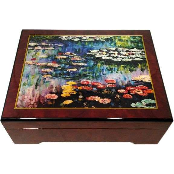 The Monet Water Lilies Musical Jewelry Box