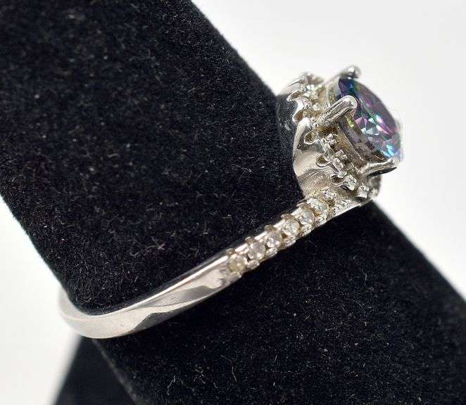 Multi-Colored Gemstone Ring in Sterling Silver 2.9grams Size 7 1/4