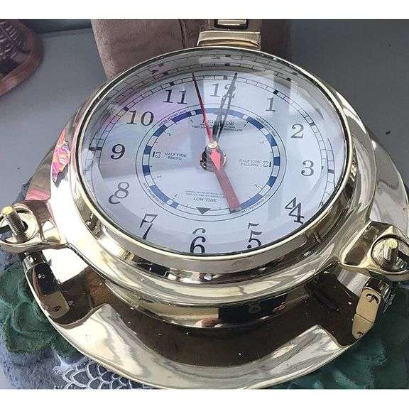 Solid Brass Porthole Tide Clock