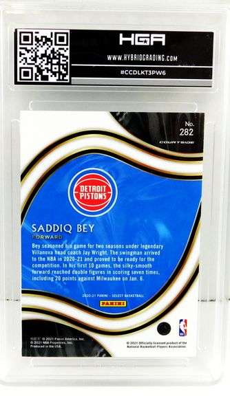Saddiq Bey 2021 Basketball Card, 9.5 Gem-MT