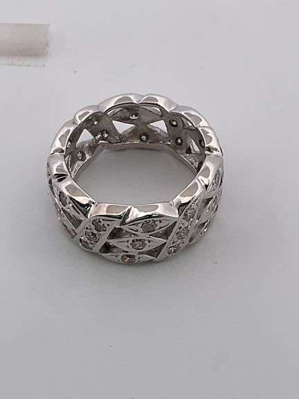 CERTIFIED 14K WHITE GOLD DIAMOND ETERNITY RING