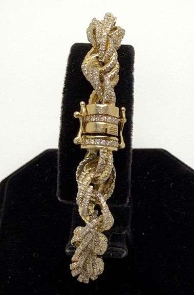 10k Spiral Chain Bracelet with Diamonds